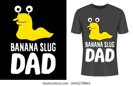 Adorável banana lesma pai design para t-shirts. Perfeito para presentes de dia dos pais ou mercadoria de vestuário. Gráfico único e bem-humorado.