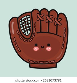 An adorable baseball glove with an expressive face, perfect for sports or playful designs.