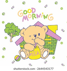 Adorable bear and animal companions in a nostalgic vintage style. Hand-drawn charm meets soft, classic colors – ideal for prints, stationery, and children’s room art.
