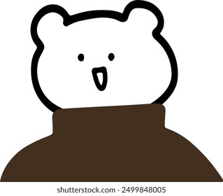 Adorable Bear Character in Turtleneck Vector | Cute Minimalist Design