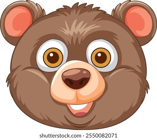 Adorable bear face with big, friendly eyes