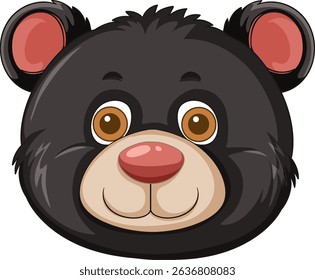 Adorable bear face with expressive eyes and smile
