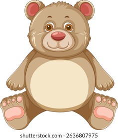 Adorable bear sitting with a friendly smile