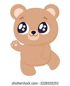 adorable bear vector over white