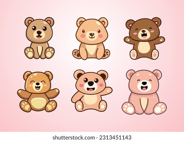 Adorable bear vectors for kids. Perfect for books, posters and playful designs. Bring joy to your projects.