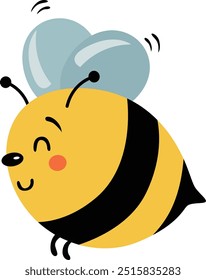 Abeja adorable aislada en blanco