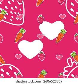 Adorable Big Strawberry Seamless Pattern