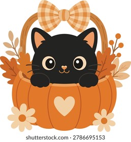 Adorable black cat inside