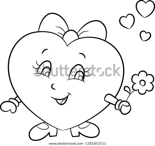 Adorable Black White Illustration Cute Little Stock Vector (Royalty ...