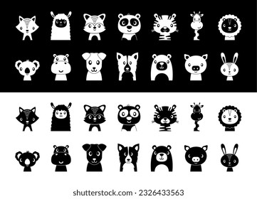 Adorable black and white montessori flashcards (sensory cards) with animals.	