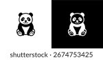 Adorable black and white panda bear in a simple cartoon style. Perfect for logos, icons, stickers, kids designs, and vector illustrations.