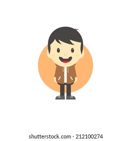 adorable boy cartoon character