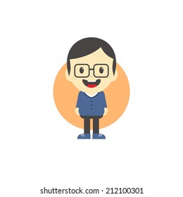 adorable boy cartoon character