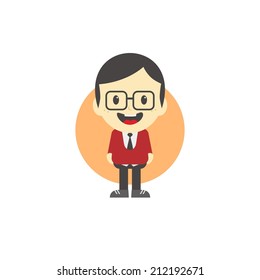 adorable boy cartoon character