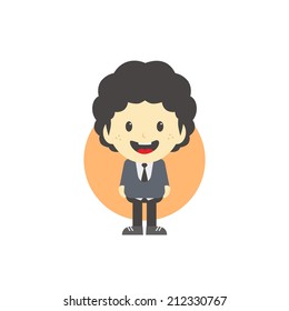 adorable boy cartoon character