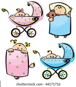 Adorable boy and girl for your design