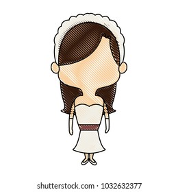 adorable bride lovely marriage cartoon