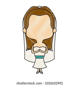 adorable bride lovely marriage cartoon