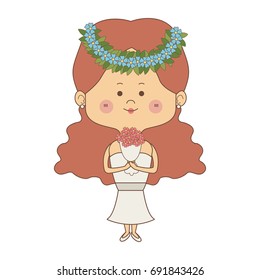 adorable bride lovely marriage cartoon