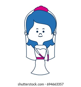 adorable bride lovely marriage cartoon