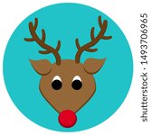 Adorable and bright vector reindeer icon. Editable with organized layers.