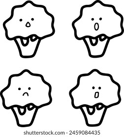 Adorable Broccoli Illustrations | Cute Hand Drawings | For Creative Projects | Minimalist Design