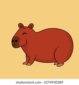 the adorable brown animal capybara icon