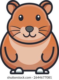 Adorable Brown Hamster Cartoon Icon Vector.