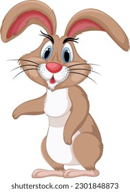 Adorable Brown Rabbit Standing Up illustration