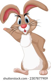 Adorable Brown Rabbit Standing Up illustration