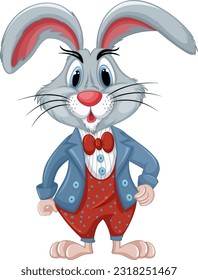 Adorable Brown Rabbit in a Suit illustration