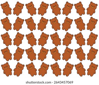 Adorable Brown Teddy Bear Pattern for Children's Design Backgrounds