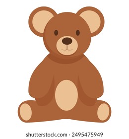 Adorable brown teddy bear sitting down, perfect for designs related to childhood, toys, and playfulness