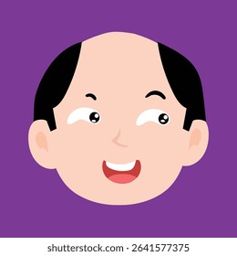 Adorable bully face, sad face, not interest expressions face of bald men cartoon illustrations. 