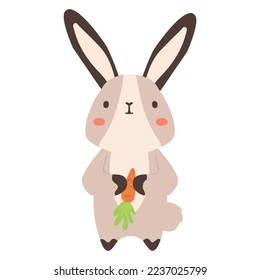 Adorable bunny eating a carrot