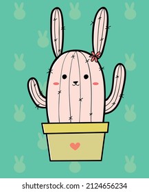 Adorable Bunny in a Flowerpot