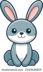 adorable Bunny Illustration. Cute and Playful Rabbit Character, Perfect for Kids and Animal Lovers.