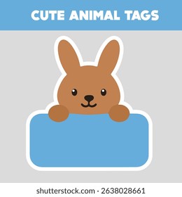 Adorable bunny name tag with soft colors. Great for Easter, kids’ labels, or baby-themed crafts. Simple, sweet, and kid-friendly rabbit design.