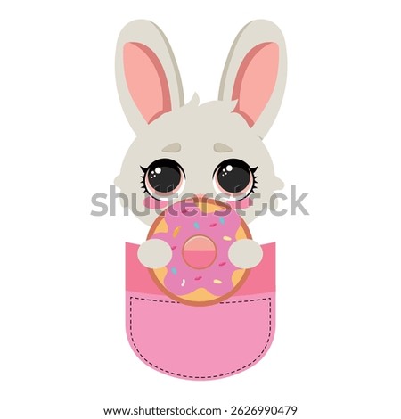 Adorable bunny in a pocket