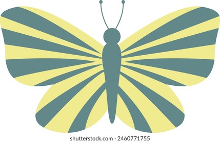 Adorable Butterfly with Cute Cartoon Design. Isolated Vector Illustration.