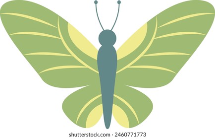 Adorable Butterfly with Cute Cartoon Design. Isolated Vector Illustration.