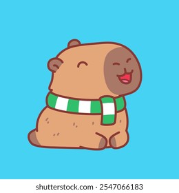 adorable capybara character design illustration