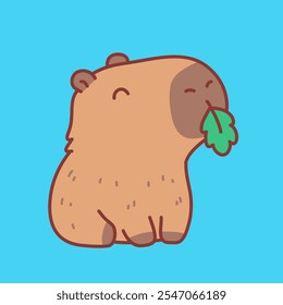 adorable capybara character design illustration