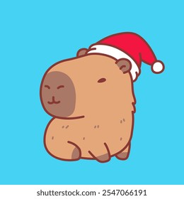 adorable capybara character design illustration