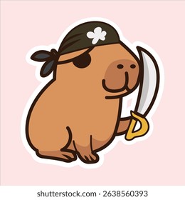 Adorable Capybara Illustration Bundle Costumes and Activities Pirares