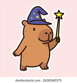 Adorable Capybara Illustration Bundle Cute Magician