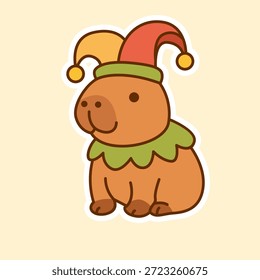 Adorable Capybara Tragen einer Narbe Hut