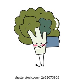 Adorable carrot, mushroom, broccoli character