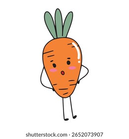 Adorable carrot, mushroom, broccoli character