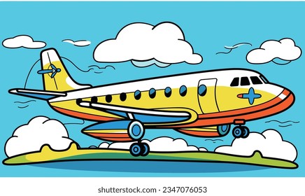 Adorable Cartoon Airplanes: Minimalist Art of Children's Creative Drawing and Clothing Design"